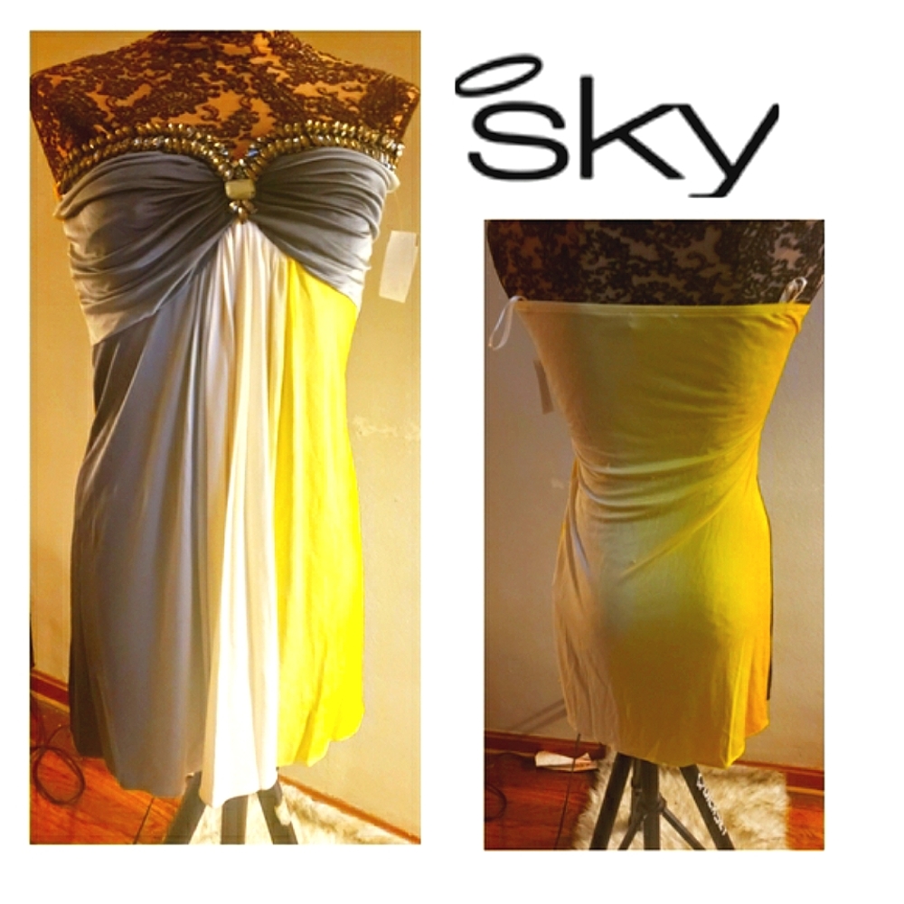 Sky strapless dress.  Sz Large